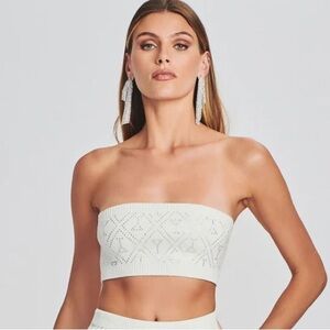 NEW Retrofete Faye Embellished Knit Bra top